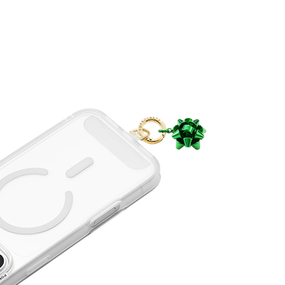 Secondary image for hover Gift Bow Green &mdash; Phone Charm